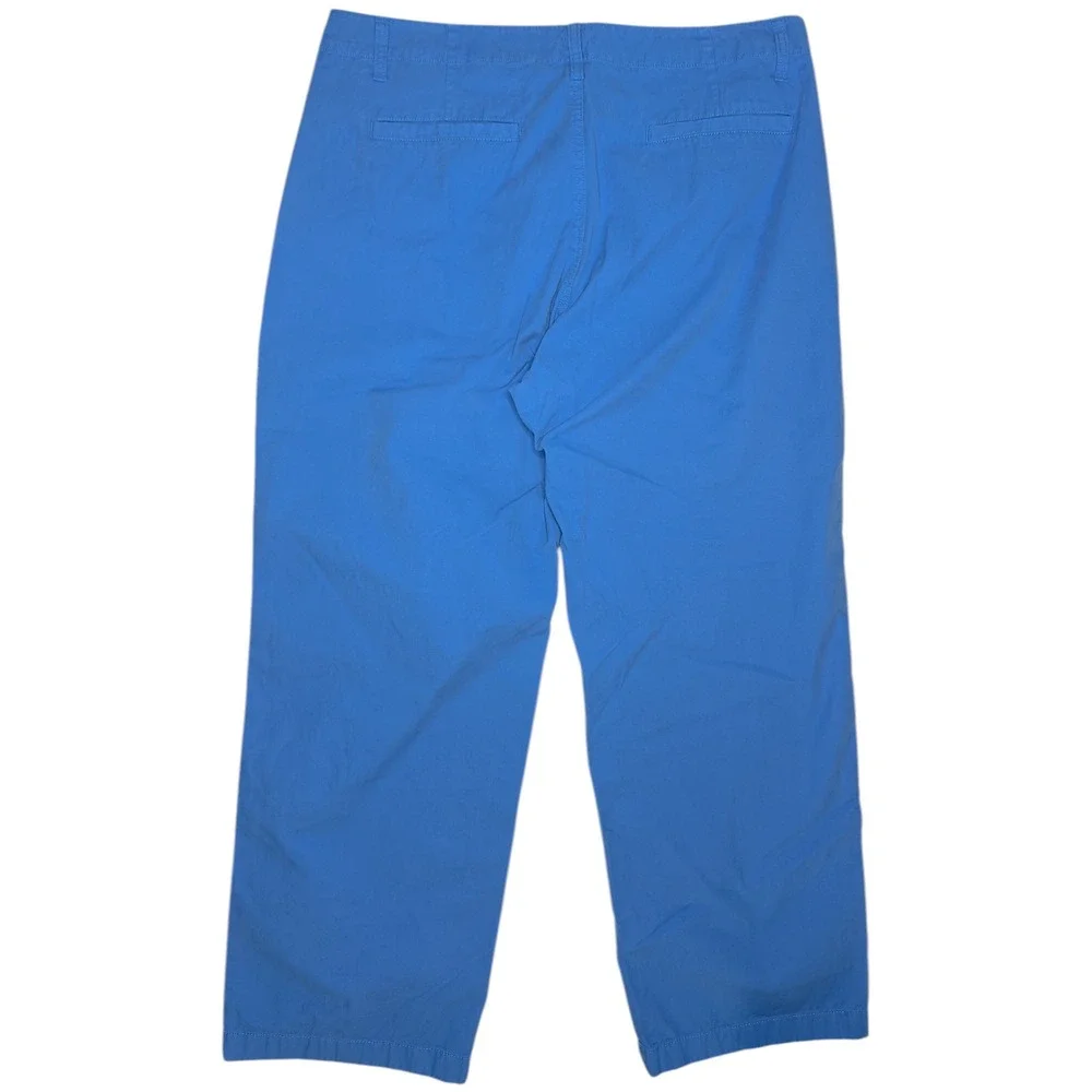 J Crew Pants Women's Size 32‎ Blue Sailor Heritage Chino Straight Leg Mid Rise